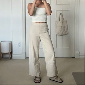 Oak & Fort Cream Linen Pants